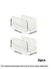 1/2 piezas Estante de almacenamiento de escritorio transparente de acrílico, adecuado para el tocador del baño para guardar secador de pelo, rizador, herramientas de belleza - Multicolor - Ver 11