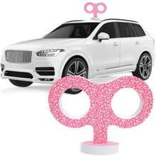 3D Car Wind Up Key Cute Clockwork Decoration For Back Of Car Roof EVA Wind Up Key Fit For All Vehicles WallandWindowandDoor Decoration Pink Leopard - Pink Leopard - View 1