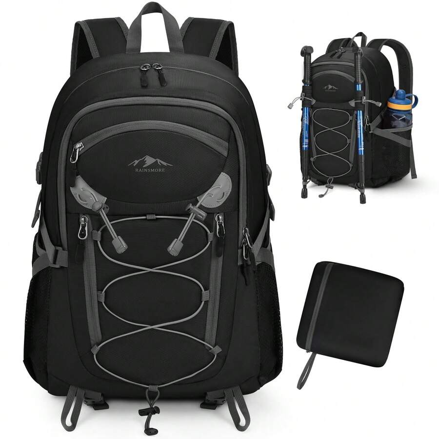 NEWHEY Men's And Women's 40L Hiking Backpack Waterproof Camping Backpack Foldable Lightweight Backpack For Hiking, Climbing, And Trekking, Black - Multicolor - View 1