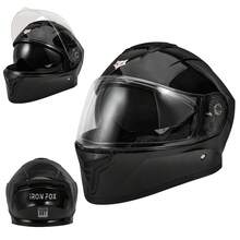 Casco Motocicleta Integral Con Visera Doble Certificado Dot - Acabado negro brillante - Ver 6