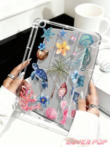 椰子、椰子树、芙蓉花图案保护套，适用于 iPad Air 8 (M4) 2026 (11 英寸)、Air 8 (M4) 2026 (13 英寸)、2025 款第 11 代 (A16) 11 英寸、Apple Air 11 (2025)、2022 款第 10 代 10.9 英寸，带 Apple Pencil 插槽、三折支架、自动唤醒/睡眠功能，是返校、情人节、节日送礼佳品。 - 彩色 - 查看 4