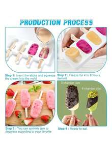 1/4/8pcs Reusable Ice Cream Pop Mold, Easy Disassembly, Suitable For Homemade Ice Cream Pops, Ice Cube Trays, Ice Cream Grinder, DIY Ice Cream Pop Mold - Multicolor - View 5
