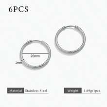 6pcs 304 Stainless Steel 18K Gold-Plated Multi-Size Round Ear Cuff Earrings DIY Charm Jewelry Earring Making Accessories Women's Stainless Steel Jewellery Earring Components - Earrings - View 32
