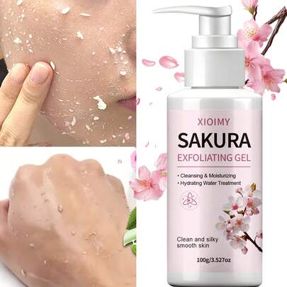 Xioimy 100克樱花去角质洁面啫喱是一款温和亲肤的产品，适合敏感肌肤。它能深层清洁肌肤，不会引起油腻或堵塞毛孔。适合所有肤质。