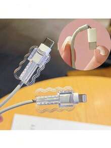 5 piezas de fundas de cable de resina ABS: Protege tus cables contra roturas y desconexiones, estilo instantáneo - multicolor - Ver 11