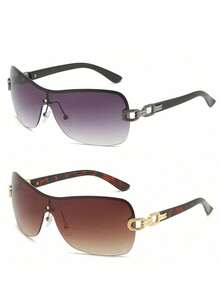 Kiểu dáng bao bì: Gọng kính lớn, kiểu dáng bao quanh, kính thời trang tương lai Y2K. - Màu xám chuyển màu - Xem 8