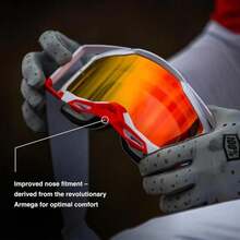 100% Strata 2 Motocross &Amp; Mountain Bike Goggles - MX And MTB Racing Protective Eyewear (Upsol - Clear Lens) - White - 查看 4