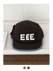 字母英文刺绣平沿宽檐棒球帽，春夏外出修脸嘻哈棒球帽，男士时尚遮阳帽，沙滩度假帽 - 彩色 - 查看 13