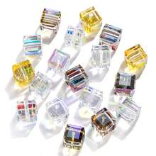 QIAO 100pcs 4mm AB Color Crystal Beads, Austrian Cubic Beads For Jewelry Making, Glass Beads For DIY Bracelets, Earrings, Necklaces, Assorted Shapes And Colorful Set, DIY Phone Charms - Multicolor - View 5