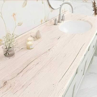 1pc Self-Adhesive Milky White Wall Sticker, Waterproof, Oil-Resistant, Easily Wipe Clean, Suitable For Bedroom, Living Room, Kitchen, Covers Imperfections, Removable Wall Paper, Decorative Sticker For Kitchen Countertop, Cabinet, Furniture, Refreshes Your Home Decor, Wall Decor, Bedroom Decor, Gift, Birthday, Graduation, Party, Bathroom Wall Decal