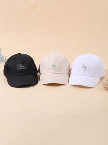 3顶婴儿/幼儿男女通用可爱恐龙图案纯色棒球帽，春夏户外防晒鸭舌帽 - 彩色 - 查看 8