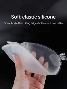 1 Pair New 3D Transparent Silicone Adhesive Bra With Detachable Clear Straps & Back Band, Push Up Invisible Sticky Bra For Swimwear, Wedding & Backless Dresses - Multicolor - View 3