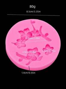 1个桃花樱花枝形硅胶模具，适用于汽车空调出风口香薰扩散器 - 粉紅色 - 查看 6