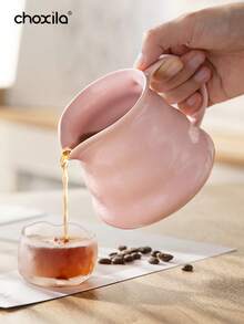 choxila 1 Set/2pcs Pink Coffee Maker Combo: 450ml Ceramic Pour Over Coffee Pot & Pink Ceramic Coffee Filter - Pink Ceramic Two-piece Set - View 4