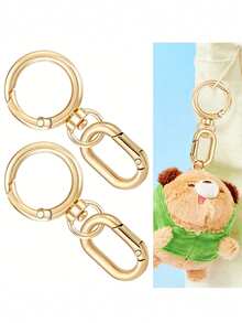 金属旋转龙虾扣DIY五金套件，360°旋转弹簧钩和椭圆形弹簧夹套装，重型防锈合金钥匙扣连接器，适用于挂绳、钥匙圈、包带和工艺配件，多用途旋转钩，适用于手提包、背包、钱包、手机挂饰、宠物牵引绳和行李带，男女皆宜的DIY工艺用品，是旅行装备、维修项目、圣诞节、生日和母亲节礼物的理想之选。 - 彩色 - 查看 8