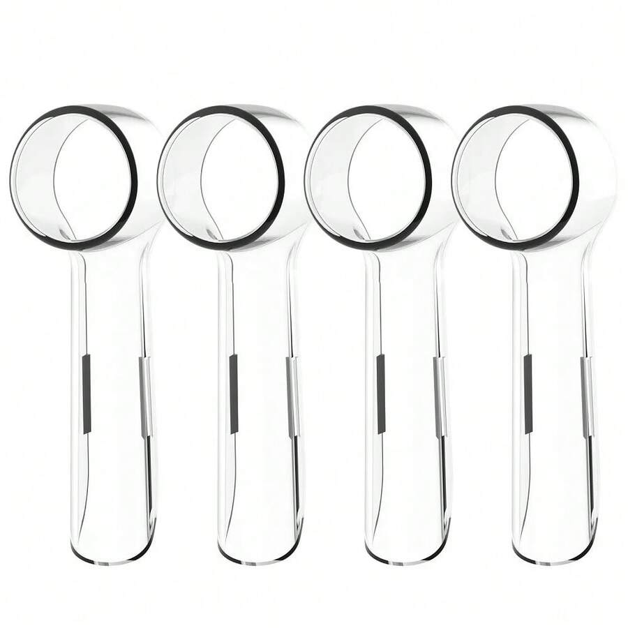Tapas para cepillos de dientes a prueba de polvo, compatibles con, protectores redondos de repuesto para cepillos de dientes eléctricos ZBKX - Transparente - 4 piezas - Ver 1