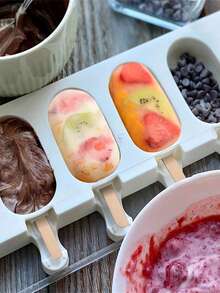 1/4/8pcs Reusable Ice Cream Pop Mold, Easy Disassembly, Suitable For Homemade Ice Cream Pops, Ice Cube Trays, Ice Cream Grinder, DIY Ice Cream Pop Mold - Multicolor - View 1