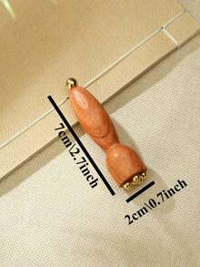 2pcs Solid Brass Facial Massage Tools | Lotus Shaped Facial Gua Sha Tools, Acupressure Massager For Face And Eyes, Skincare, Wooden Facial Massager, Facial Beauty, Eye Massage, Acupressure And Skincare - Brown - View 4