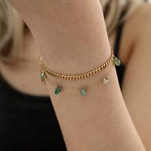 新款不锈钢星空吊坠可调节链手链，百搭小众设计 - 金色 - 查看 5