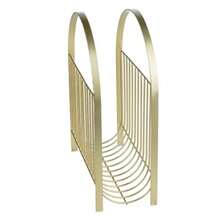 MyGift Deluxe - Soporte para revistas de metal de tono latón de mediados de siglo soporte de periódicos para revistas y álbumes de vinilo - Tono de metal latn - Ver 6