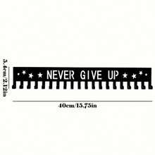 1pc Sports Medal Display Rack, Metal Wall Mounted, Holds Up To 60 Medals, Black, Multi-Function Hooks - Black - View 5