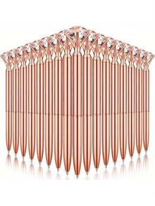 12/6pcs Artificial Crystal Diamond Pens, Metallic Glitter Pens, Cute Ball Pens, Beautiful Wedding Pens, For Party, Office, School, Back To School - One Size - View 9