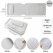 Thảm bồn tắm PVC có giác hút, thảm chống trượt cho phòng tắm có tựa lưng, đệm tắm SPA tại nhà - Thảm chống trượt - Xem 8