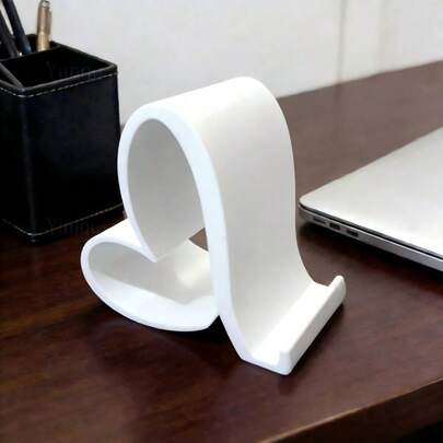 1pc Heart-Shaped Phone Stand, 3D Printed Universal Phone & Tablet Holder, Elegant Multi-Color Desktop Organizer, Suitable For Home, Office, Party Decor | Valentine's Day, Christmas, No Power Needed, Creative Gift For New Year & Tech Enthusiasts