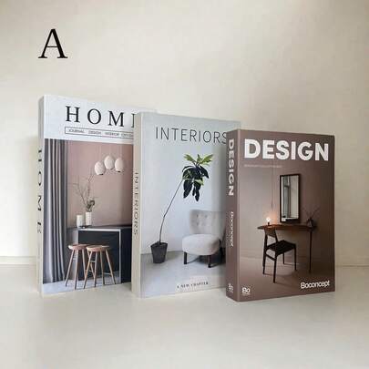 3 szt. realistycznych książek dekoracyjnych, luksusowe książki dekoracyjne, wystrój salonu, wystrój domu, książki na stolik kawowy, książki do układania w stosy, wystrój hotelu, prezenty