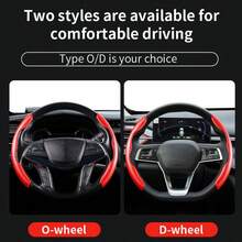 2pcs Durable Classic Leather Steering Wheel Cover, Comfortable Grip, Anti-Slip, Strong Adhesion, Universal Car Steering Wheel Protector, Auto Interior Decor, Leather - Multicolor - View 3