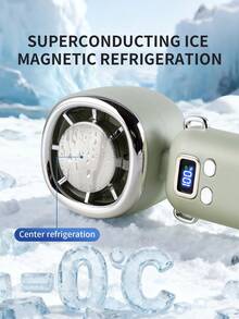 AOYI 1pc Rechargeable Digital Display Handheld Mini Fan With 100 Adjustable Speeds, Ice Cooling Function, Long Battery Life, Comes With USB Charging Cable - Multicolor - View 3