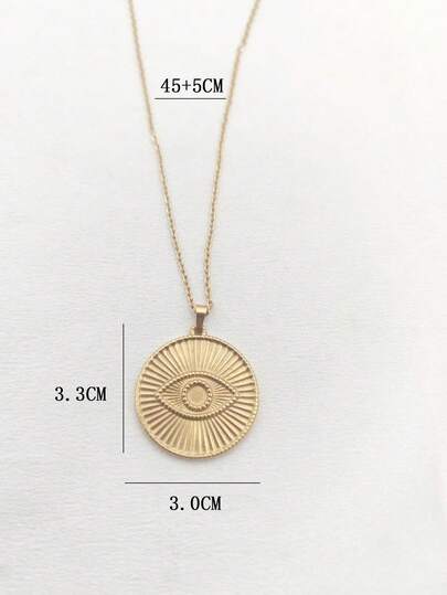 1 pieza Collar con colgante de ojo de acero inoxidable vintage, uso diario casual unisex