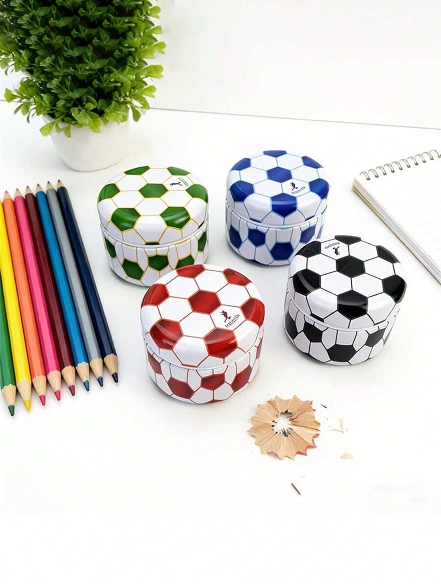 1/3pcs Portable Handheld Soccer Shaped Pencil Sharpener, Suitable For ...