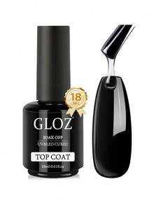 GLOZ Gel Nail Polish Top Coat - No-Wipe Top Coat, High Gloss Long-Lasting Top Gel Suitable For Clear Nail Gel And Acrylic Nails, Suitable For Home DIY And Nail Salon - 無色 - 查看 9