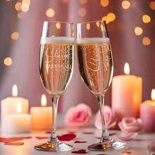 Custom Text Stickers, Wedding DIY Vinyl Stickers, Stickers, Custom Names, Bridesmaid Gifts, Champagne Glasses, Wine Glasses - Multicolor - View 3