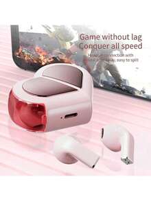 New Wireless In-Ear Headphones, Perfect For Couples, With A Couples-Style Design, Type-C Charging Interface, Charging Case, And Beautiful Music Entertainment. - Pink - View 3