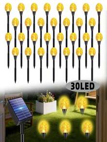 1件裝戶外太陽能草坪燈 30-LED 太陽能路徑燈 太陽能泡泡球燈 太陽能水晶球串燈，適合庭院裝飾、花園裝飾、小徑裝飾、走道裝飾、派對裝飾、婚禮裝飾與節日裝飾 - 太陽能引路燈 - 查看 21