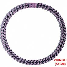 13毫米菱形紫色爪镶链，两排镶钻说唱歌手项链手链，男女皆宜，颈链饰品 - 男士項鍊手鍊 - 查看 7