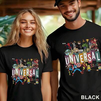 Shirt, Movie Character T-Shirt, Theme Park Vacation Tee, 'S HARRYS-POTTERS  Heroes Graphic Top Summer Tops,Summer Holiday Outfits,Girls Clothes,Boys Clothes,Gym T Shirt,Tops For Women,Men Clothes,Clothes For Girls,Funny T Shirts,Graphic Tee,Girls Holiday,Summer Clothes