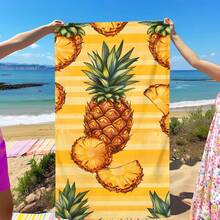 1 pezzo Asciugamano da spiaggia con stampa di ananas, morbido e confortevole, leggero, adatto per viaggi, nuoto, immersioni, surf, yoga, campeggio, accessori da spiaggia - SSTJ11046 - Visualizzare 8