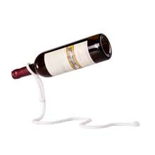 Stainless Steel Magic Suspension Rope Wine Rack - Floating Illusion Snake-Shaped Bottle Holder, Creative Home Bar Decor And Unique Gift, Wine Rack - White - View 3