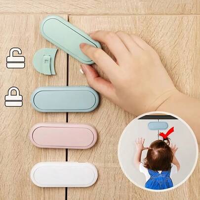 Child Safety Drawer Lock; Door Safety Lock - Invisible Baby Anti-Pinch Lock; Short Cabinet Door Lock Electrical Safety Lock