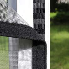 1pc Self-Adhesive Window Screen Mesh, Anti-Mosquito & Insect Net, No-Drill Removable Breathable Mosquito Net For Living Room & Bedroom Windows - Gray Mesh With Black Border - View 7