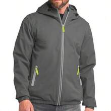 Shendy Vendy Chamarras Rompevientos Para Hombre con Capucha de Manga Larga Cremallera Completa Para Exteriores. Chamarra Deportiva Hombre Aprueba de Viento, Transpirable, Adecuada para el Uso Diario - Gris Oscuro - Ver 7