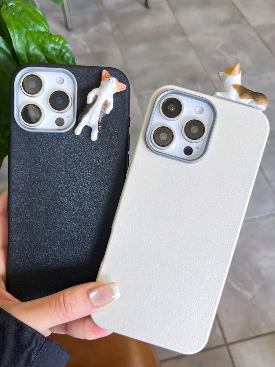 1pc Cute 3D Corgi Dog Leather Texture Phone Case | Kawaii Puppy Decor Cover, Shockproof, Anti-Slip & Scratch-Resistant | Exclusive Compatible With Iphone 17 Pro Max | Compatible With IPhone 17/16/15/14/13/12/11 Series, S20-S25 Series, Note 14/13/12 Series & A56 5G | Perfect Valentine's Day / New Year Gift