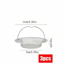 1pc/3pcs/7pcs Stainless Steel Sink Strainer With Handle, Anti-Rust Anti-Clogging Fine Mesh Filter Basket For Kitchen Bathroom Sink, Suitable For Christmas, Housewarming, Birthday, Holiday Gifts, Home Kitchen Sink Accessories - Multicolor - View 13