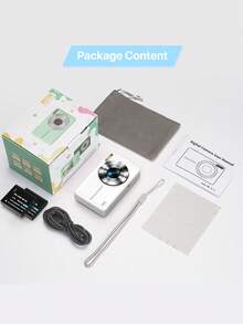 Nicamery 4400万像素全高清1080P青少年专用数码相机，16倍光学变焦，双电池供电，带挂绳，是初学者的理想礼物 [不含存储卡] - 白色 - 查看 7