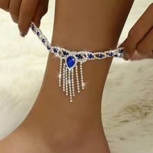 1件装时尚婚礼全水晶脚链，女士派对及沙滩脚链 - 腳鍊 - 查看 1