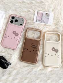 SANRIO 卡通KT猫咪图案加厚真皮手机壳，防震，兼容苹果17 Pro Max、16/15 Pro、14/13/12/11 - 彩色 - 查看 3