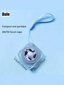 1pc Cute Mini Soft Tape Measure (2m/6ft), Portable, Retractable With Lock, Clear CM/Inch Scale, Suitable For Sewing, Home Use, Waist, Bust And Height Measurement, Durable And Easy To Store, With Wipe-Clean Transparent Case And Hanging Loop - A - View 9